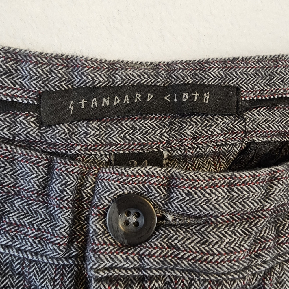 Standard Cloth Gray Pinstripe Trousers Size 34 - Picture 9 of 12